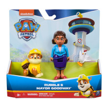 Paw Patrol Rubble, Mayor Goodway and Chickaletta Figures, Kids' Toys for Boys and Girls Aged 3 and Up