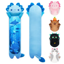 Mewaii Long Body Plush Cute Blue Axolotl Stuffed Animals Soft Plushies, Kitten Kawaii Kids Plush Sleeping Throw Pillow Doll Plush Toys for Kids (20 I