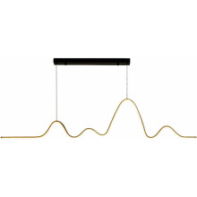Modern Wavy LED Pendant Light, Dimmable Black Linear Ceiling Fixture for Dining Room and Kitchen Island
