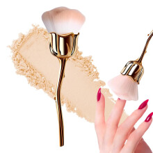 Nail Dust Brush with Soft Bristles Rose Design Manicure Cleaning Tool for Nail Art Pink