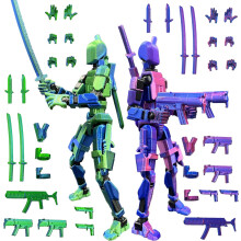 PEKOIU T13 Action Figure Set (Assembly Completed) Age 3+, 3D Printed Multi-Jointed, Multi-Articular Lucky Mobile Robot,Desktop Decorations for Game L