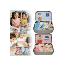 Jmwedia Easter Bunny Toys Hug in a Box for Kids Pocket Bunnies in Tin Box, Personalised Mini Plush Bunny-House Small Pocket Stuffing-Bunnies Animal A