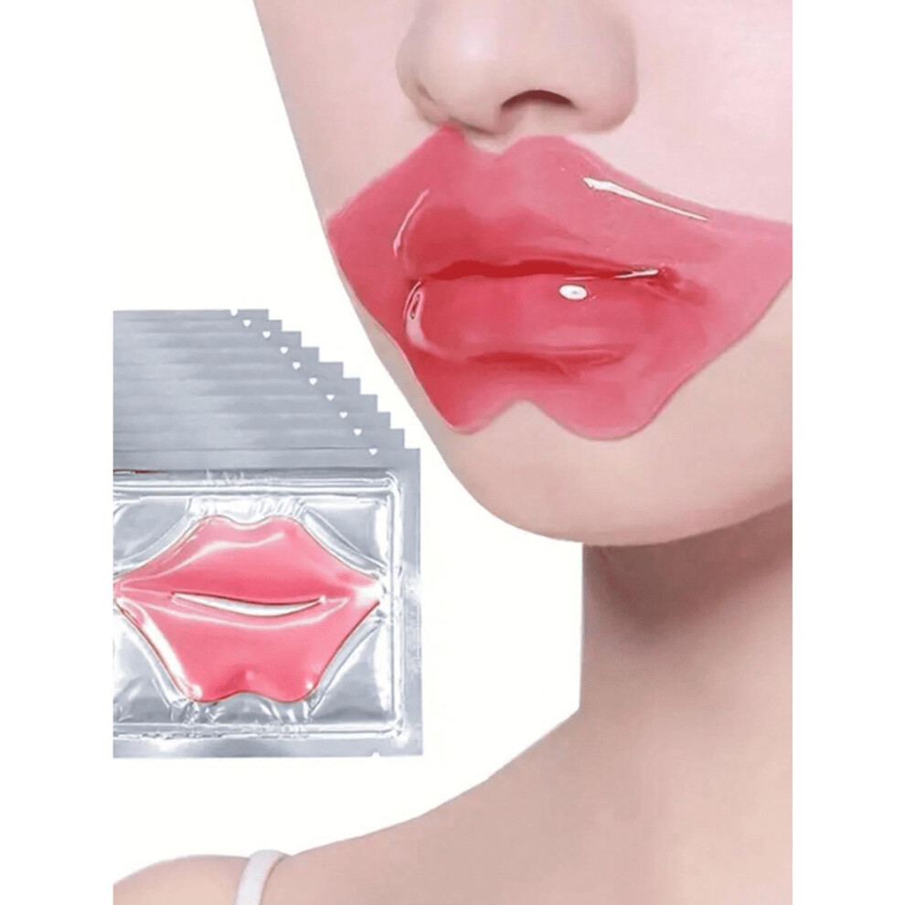 Pink Collagen Lip Mask Hydrogel Patch For Deep Hydration And Fine Line Reduction 10Pcs Set