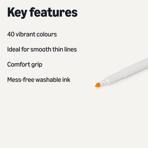 Amazon Amazon Basics Super Tip 40 Colours Washable Markers, Pack of 40, Multicoloured 1