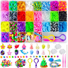 ROSHUKG 2500 Loom Bands Refill Kit, Rubber Band Bracelet Making Kit for Kids Weaving DIY Crafting Gift