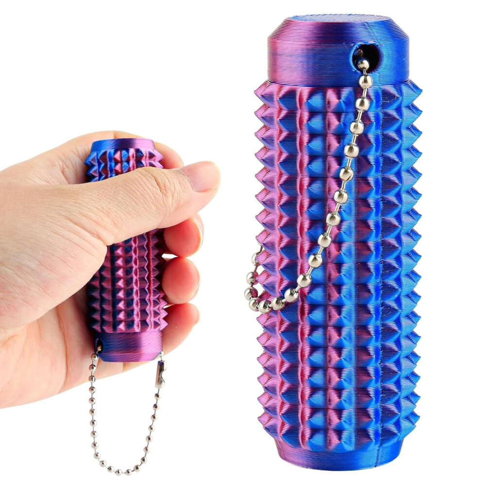 Krenie Spiky Grippie Stim Keychain - Color Changing Fidget Roller Keychain For Anxiety & Focus, Silent Stimming Sensory Toy For Adults, Teens - Stress Relie