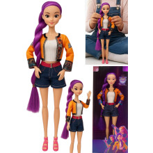 FUFUFA Cute Purple Hair Doll, Unique Design Funny Collectible Toy Model Set For Doll Fans, Christmas And Birthday Gift
