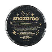Snazaroo Metallic Face and Body Paint for Kids and Adults, Electric Black Colour, Water Based, Easily Washable, Non-Toxic, Makeup, Body Painting for