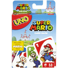 UNO Super Mario Card Game Animated Character Themed Collector Deck 112 Cards with Character Images, Gift for Kids Ages 7 Years Old & Up, DRD00