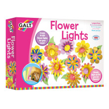 Galt Flower Lights - Creative Cases Childrens Arts and Crafts Set, Floral LED Fairy Lights and Craft Kit for Kids - with Batteries, Colouring Pens, G