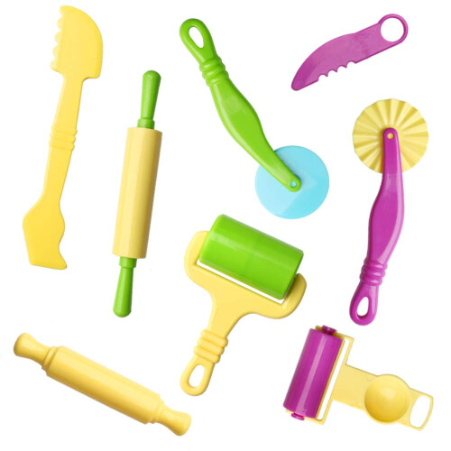 nuoshen 20 Pcs Clay Dough Tool Kit, Plastic DIY Clay Dough Modelling Tools Set Rollers and Cutters for Kids(Random Color) 1