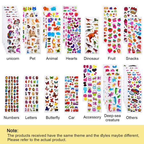 Habett 3D Stickers for Kids, 920+ 3D Puffy Stickers (36 Sheets) 1