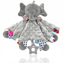UNMOT Baby Comforters Blanket,Baby Comforters Newborn Soft Touch Tag Blankets Elephant Soft Comforter Baby sleeping toy with Taggies Teether soft ele