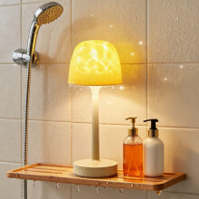 Waterproof LED Shower Light with Remote, 16 Color Ocean Wave Projector Lamp, USBC Rechargeable