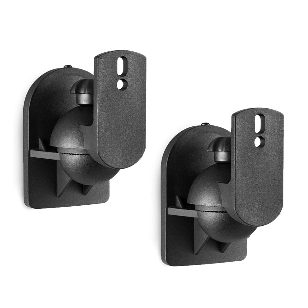 Modern Design Speaker Wall Mount For Satellite Speakers With Adjustable Swivel Tilt Universal Design Home Theater Surround Sound Heavy Duty Plastic 9357860347525