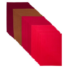Jtnohx Craft Felt Fabric, 20x30cm Felted Sheets for Crafts, 4 Colours 40 Pieces Colour Felt Sheets for DIY Decorations and Party Projects(Red Series)