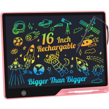 LCD Writing Tablet,16 Inch Colorful Screen Rechargeable Doodle Board Toddler Educational Toys for 3 4 5 6 Years Old Boys Girls Reusable Portable Draw