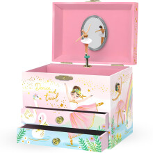 Giggle & Honey Musical Ballerina Jewellery Box for Girls - Kids Music Box with Spinning Ballerina, Ballet Birthday Gifts for Little Girls, Jewellery