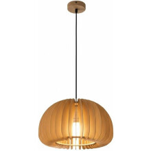 Scandinavian Wooden Slat Pendant Light, Natural Oak Finish, Adjustable Height, Soft Ambient Lighting