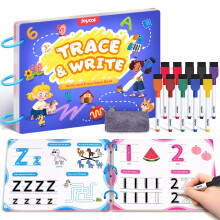 JoyCat Preschool Learning Activities 48 Reusable Pages, Handwriting Practice for Kids Toddlers, Tracing Letter Number Workbooks, Educational Toy Auti