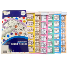 ZEBTON Bingo Books - 600 Game Tickets | Stationary Fun 6 Game | 1 Book Assorted Colors