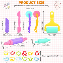 YHTCC 19Pcs Clay Dough Set, Dough Tools, Claydough Accessories, Clay dough Cutters Clay Roller and modeling tools (Random Colors)