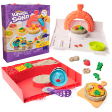Kinetic Sand, SquishPizza Rising Pizza Playset with 452g Play Sand and 5 Tools, Kids' Toys for Girls and Boys Aged 5 and up