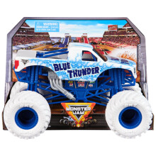 Monster Jam, Official Blue Thunder Monster Truck, Collector Die-Cast Vehicle, 1:24 Scale, Kids' Toys for Boys and Girls Aged 3 and up