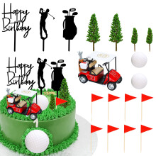 Gyufise 22Pcs Golf Cake Decorations Golf Cart Cake Toppers Heading for The Green Cake Topper for Golfers with Cart Flag Golf Ball for Golf Theme Part