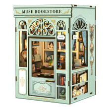 CUTEBEE Book Nook Kit - DIY Miniature Dollhouse Kits for Adults, 3D Wooden Model House kits with LED Bookshelf Decor, Gifts for Family, Friends | Boo