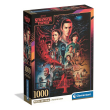 Clementoni Jigsaw Puzzle 1000 Pieces, Stranger Things Netflix, Puzzle for Adults 14-99 Years, Compact Box, Made in Italy, 39980