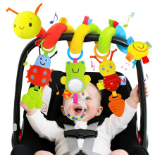 YELUFT Baby Pram Toys 0-6 Months,Newborn Spiral Pram Car Seat Toy for Babies 0-6 Months Hanging Pushchair Activity Sensory Soft Plush Toys for 0 3 6