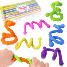 Fidget Toys for Kids Adults, 6 Pack Stick Sensory Toys for Autism, Textured Squishy Toys for Special Needs Autistic, Adhd Anxiety Stress Toy