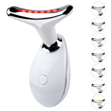 LED Face and Neck Skin Tightening Device with 7Color LED Therapy and Heat Massage for Wrinkle Removal