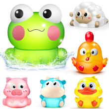 Baby Bath Toys: Light Up Farm Animal Bath Toys for 1 2 Year Old, Water Toys for Toddlers Bathtub with Flashing LED Lights, Baby Christmas Birthday Gi