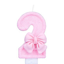 ZHIHUI Birthday Candle for Cake Pink Bow Birthday Cake Topper Decorati
