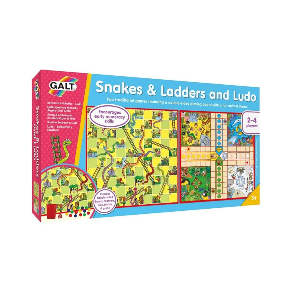 Galt Toys, Snakes & Ladders And Ludo, Classic Board Game, Ages 3 Years Plus, 2-4 Players