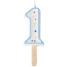 PME Blue Number 1 Candle, Small Size,4.3 cm