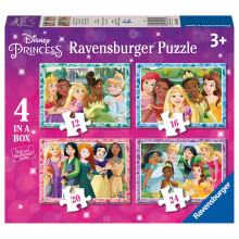 Ravensburger Disney Princess 4 in a Box Jigsaw Puzzles for Kids Age 3 Years and Up - 12, 16, 20 & 24 Pieces
