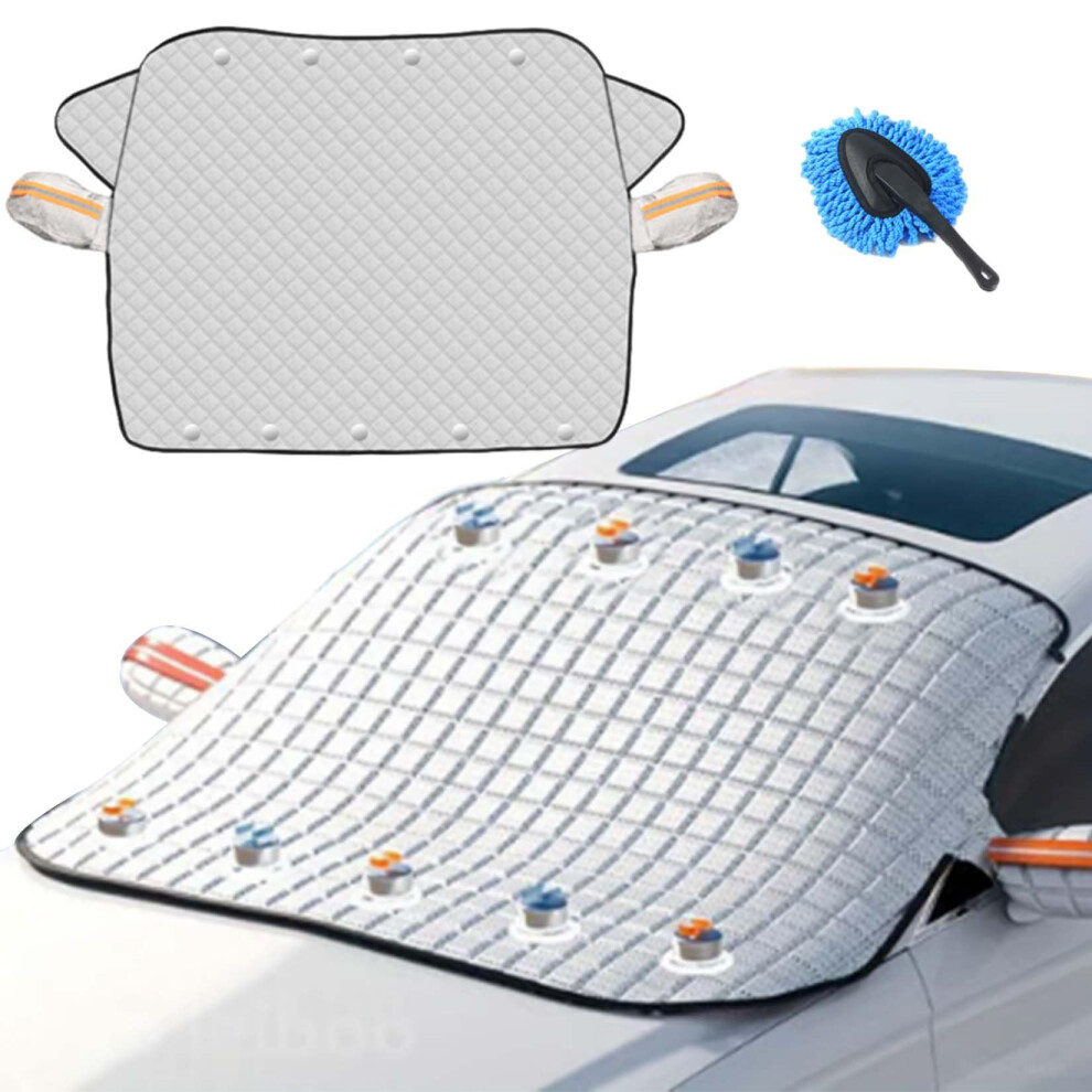 Windshield Snow Cover With Magnetic Lock, Allseason Frost Protector And Mirror Guards For Car Suv 9092120423396