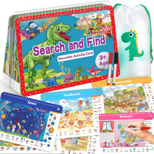 Elfew Search and Find Book for Kids Ages 4-8, Games for 3 4 Year Olds, Reusable Activity with 24 Themes, Educational Toys for 3,4,5,6 Year Olds, Todd