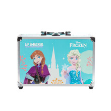 Lip Smacker Frozen Traincase for Kids, 40+ Pieces Makeup Giftset Including Colorful Make-up for Face, Lips and Nails, Hair and Makeup Accessories are