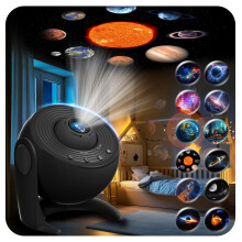 Galaxy Projector with 13 Modes, 360 Rotating Planetarium Star Light, Solar System Constellations, Twice Brightness Upgrade for Bedroom