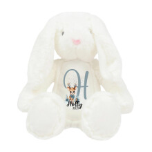 Crafted Memories - Personalised Teddy | Velveteen Bunny Soft Toy | Customisable Name for Newborns | Keepsake for Boys & Girls | Baby Shower Item | Re