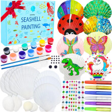 Lanwexy Sea Shell Painting Kit for Kids DIY Painting Present for Girls Boys Art and Craft Kits for Age 4 5 6 7 8 9 10 11 12 13 Year Old Birthday Day