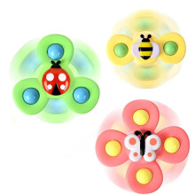 Thunder Group 3 Pcs Suction Cup Spinner Toys|bath fidget spinner for Babies|Baby Suction Spinner Toys for Toddler|Baby Fidget Spinners for Babies|win