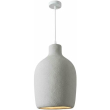 Modern WabiSabi Pendant Light with Organic Bottle Design, Textured White Finish, Adjustable E27 Cord