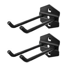 2 Pack Heavy Duty 100lbs Garage Storage Hooks with DoubleBar Design and AntiSlip PVC Coating
