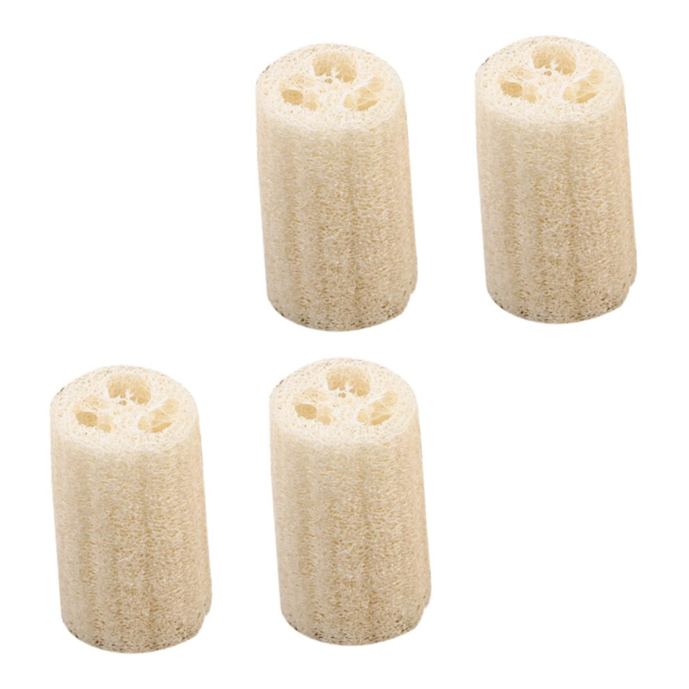 4pcs Natural Loofah Sponge Set for Gentle Skin Exfoliation and Smooth Body Cleansing in Shower