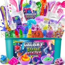 YOPINSAND DIY Slime Kit Galaxy Slime Making Kit for Girls Glow in The